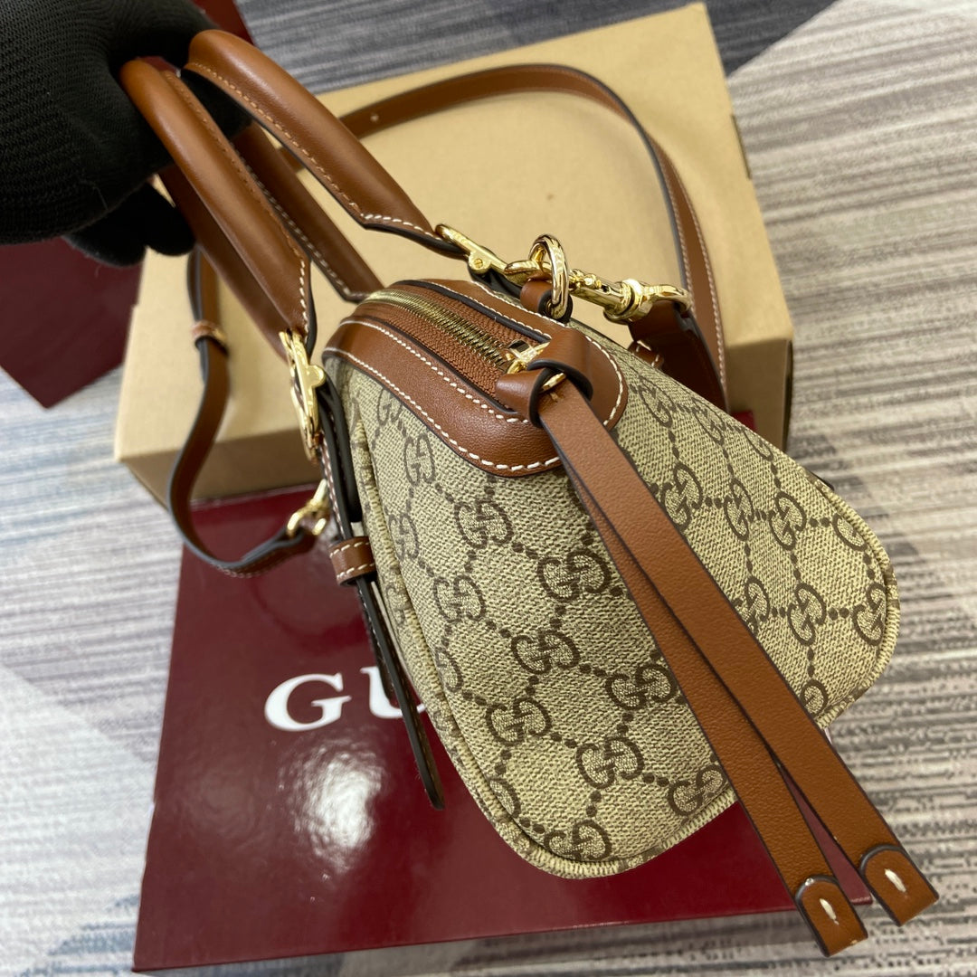 GG Padlock 31 Bag Beige Brown Canvas Leather 339644