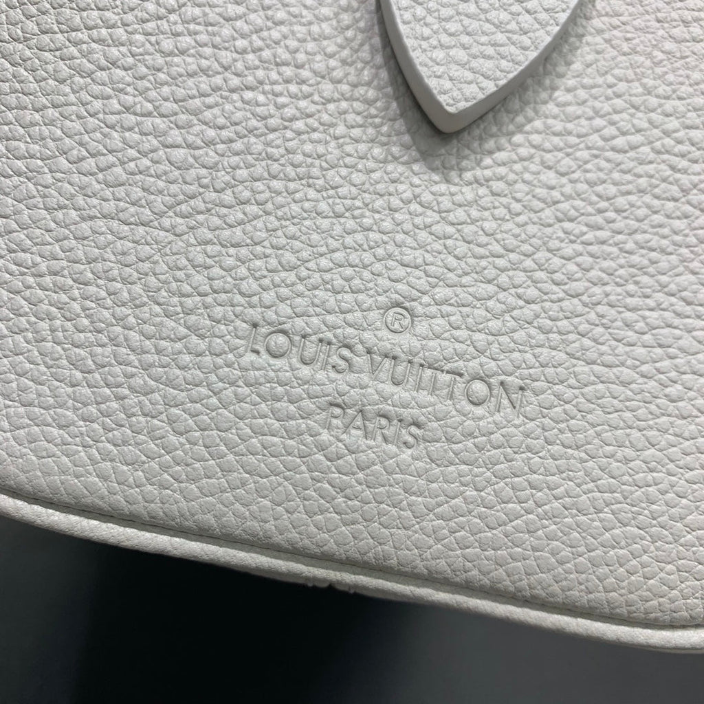 LV Speedy Bandouliere 20 Brume Gray Monogram Empreinte Leather 205495