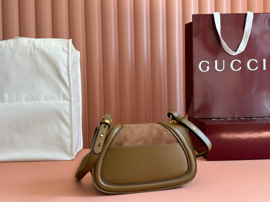 Gucci Blondie Small Shoulder Bag 26 Brown Suede Calfskin 272178