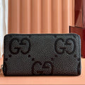 Gucci Long Wallet Grey mix Black Leather 248424