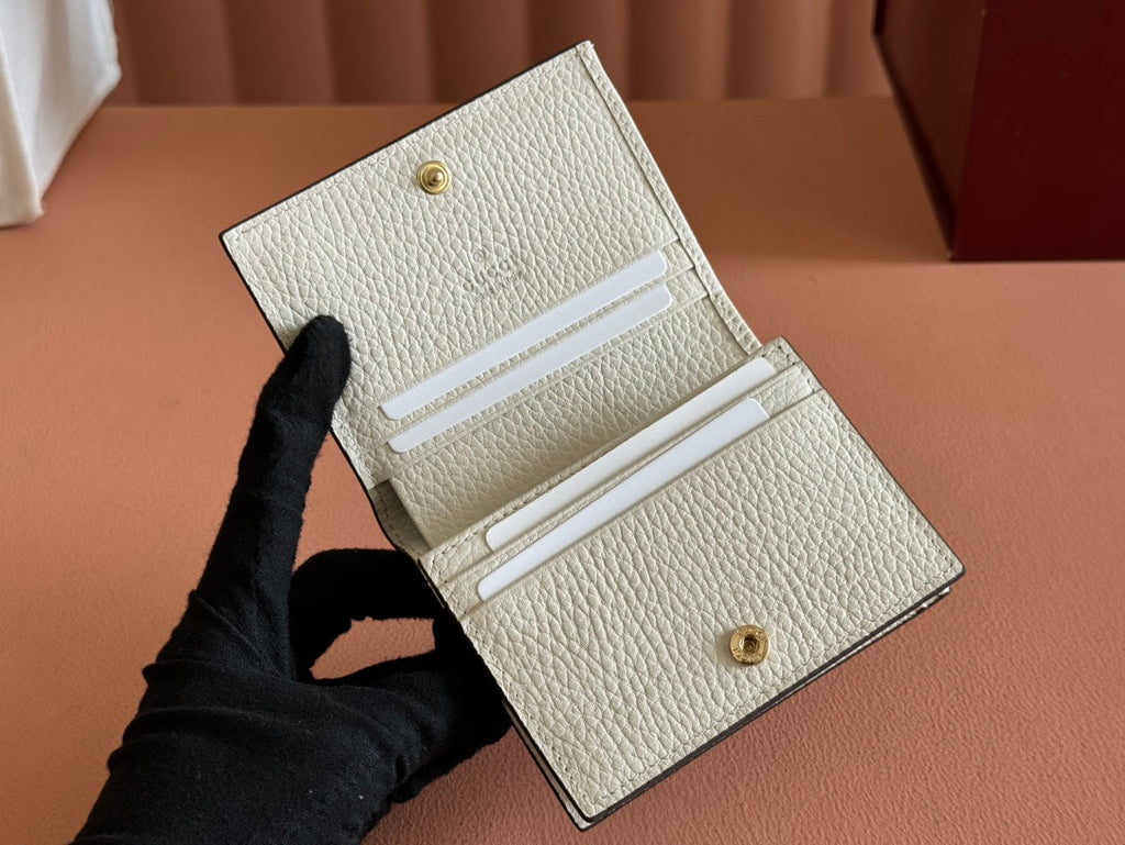 Gucci Marmont Wallet Ebony mix White Canvas Leather 250956