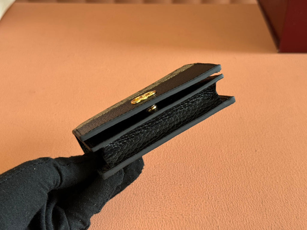 Gucci Marmont Wallet Ebony mix Black Canvas Leather 250957
