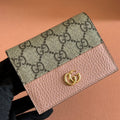 Gucci Marmont Wallet Ebony mix Pink Canvas Leather 250960