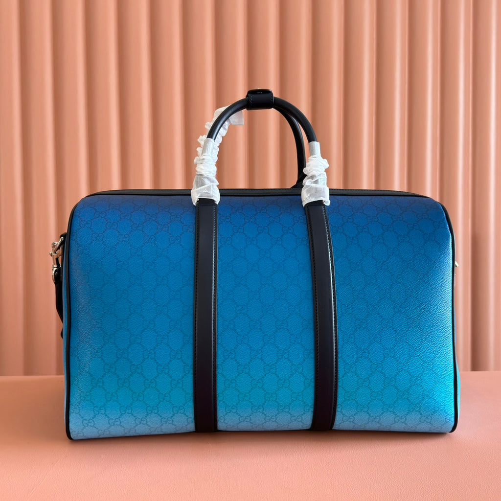 Gucci Chroma Large Duffle Bag Blue Leather
