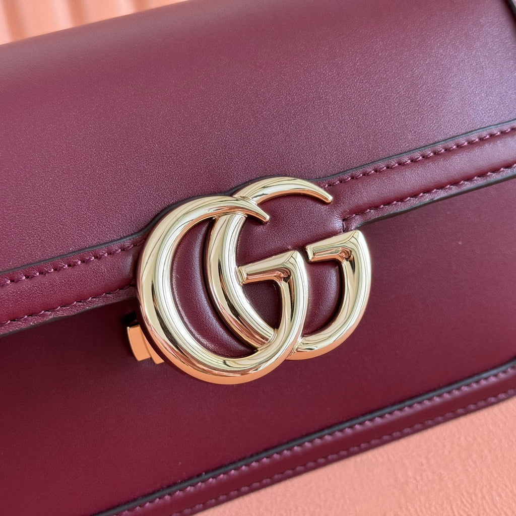GG Go Small Shoulder Bag Dark Burgundy Cafskin 272153