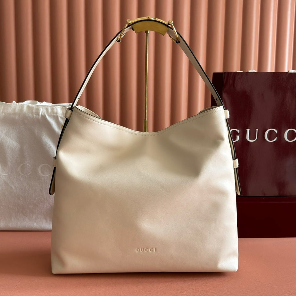 GG Beatrix Large Tote Bag Cream Smooth Leather GHW 272135