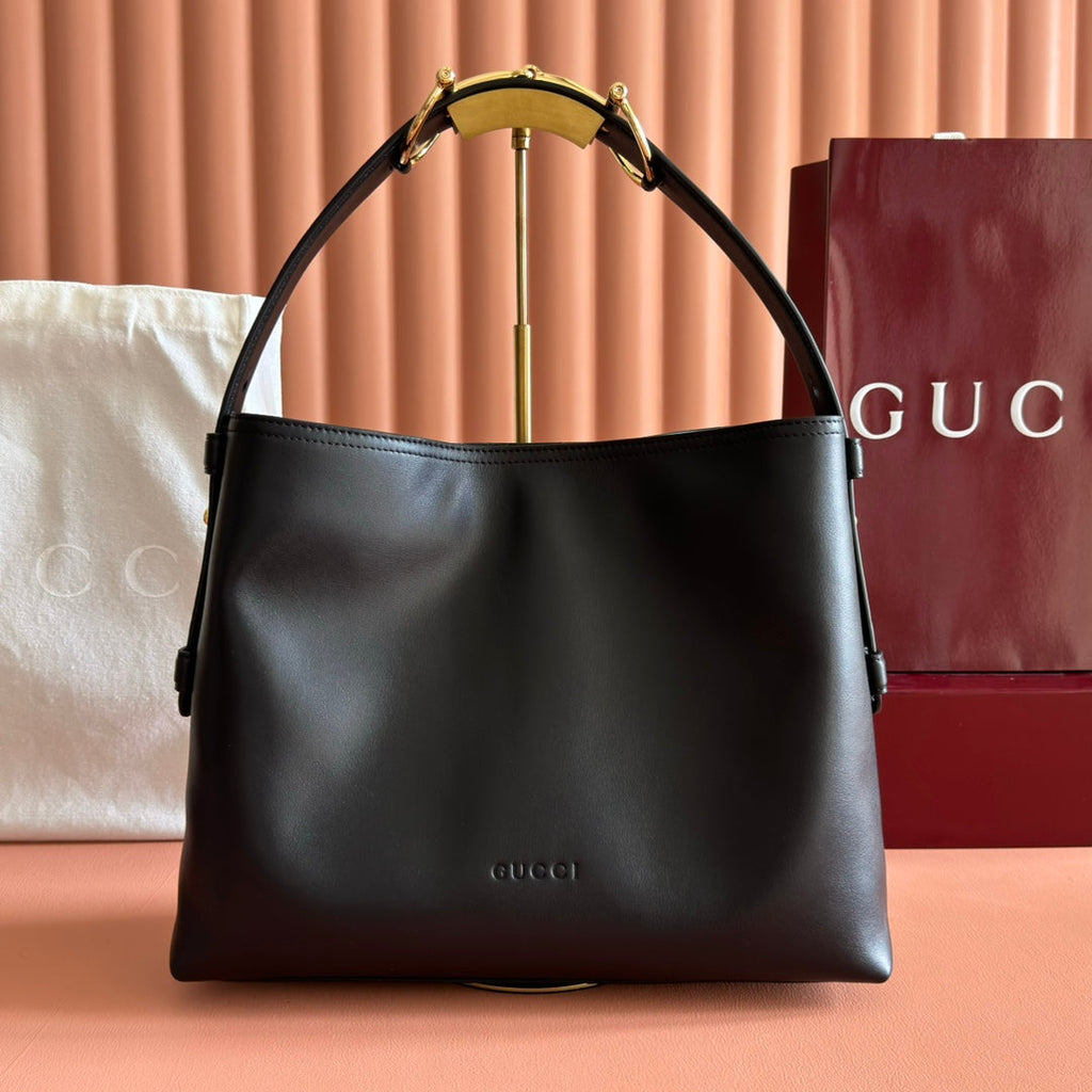GG Beatrix Large Tote Bag Black Smooth Leather GHW 272128