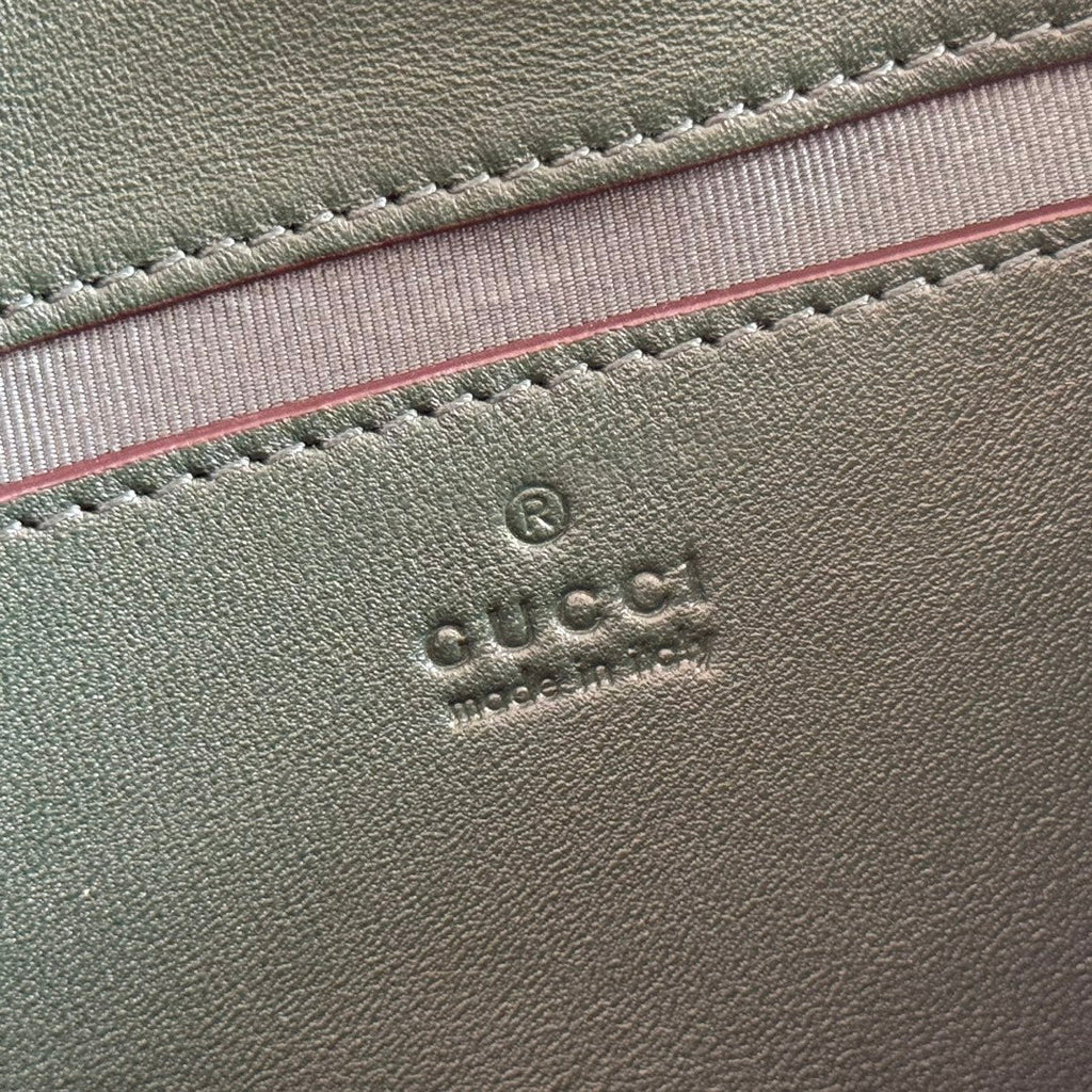 Gucci Marmont Bag 22 Dark Green Lambskin Gold Hardware 271792