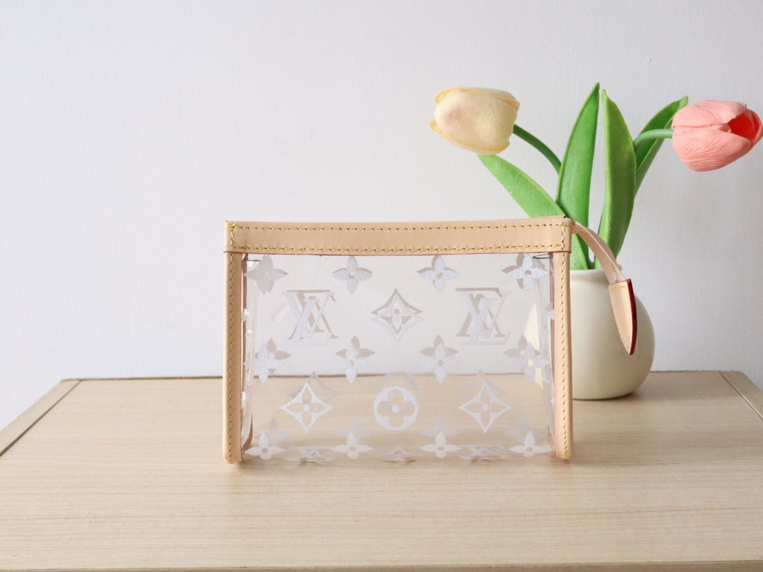LV Trio Poche Toilette Beige Recycled Polyester & Cowhide