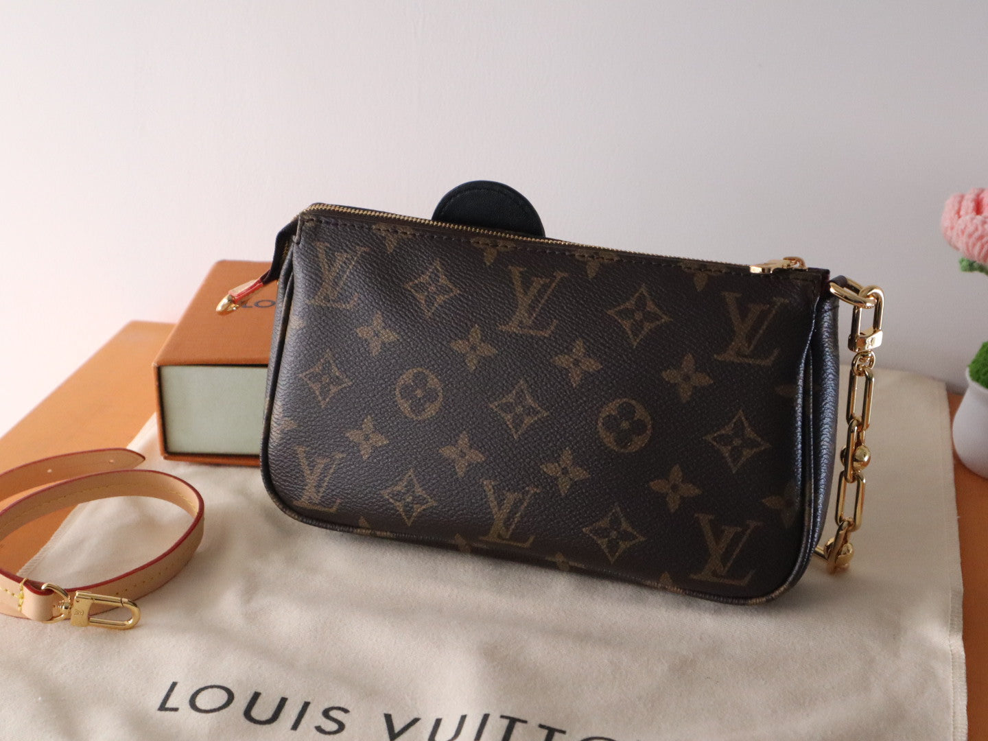 LV x TM M13440 Pochette Accessoires 22cm Brown Monogram Canvas GHW