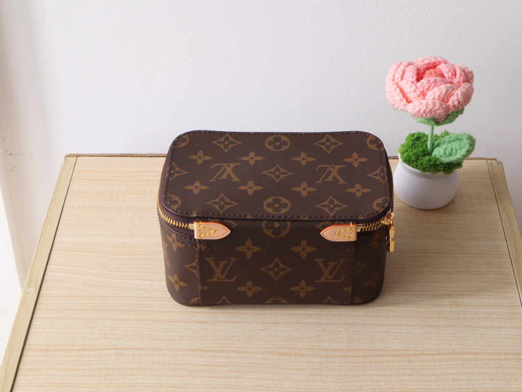 LV M43689 Packing Cube PM Brown Monogram Canvas & Cowhide