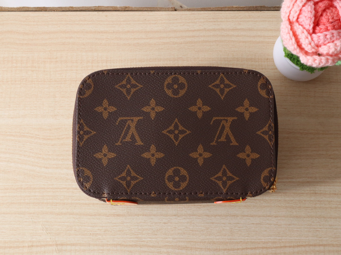 LV M43689 Packing Cube PM Brown Monogram Canvas & Cowhide