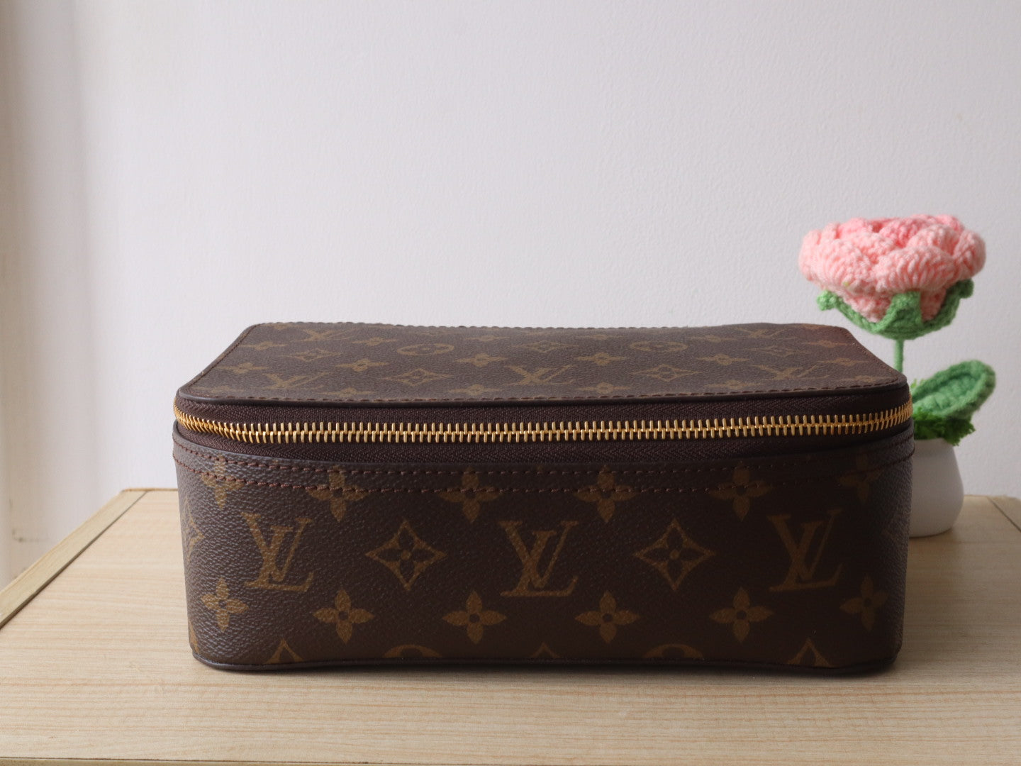 LV M43689 Packing Cube MM Brown Monogram Canvas & Cowhide