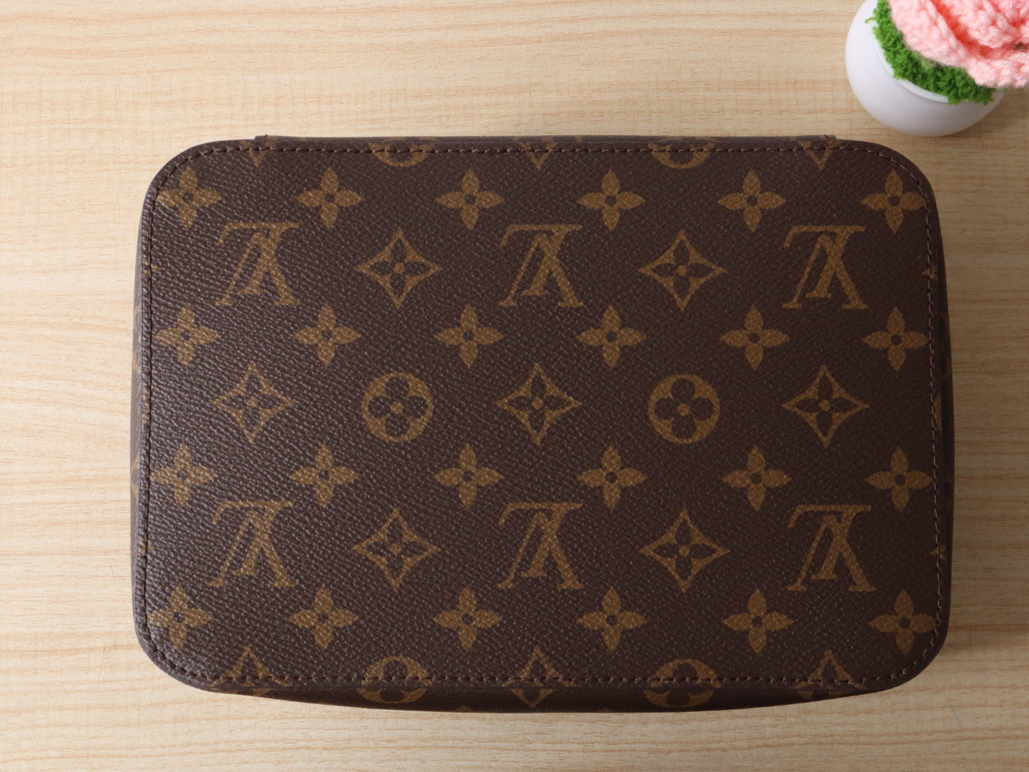 LV M43689 Packing Cube MM Brown Monogram Canvas & Cowhide