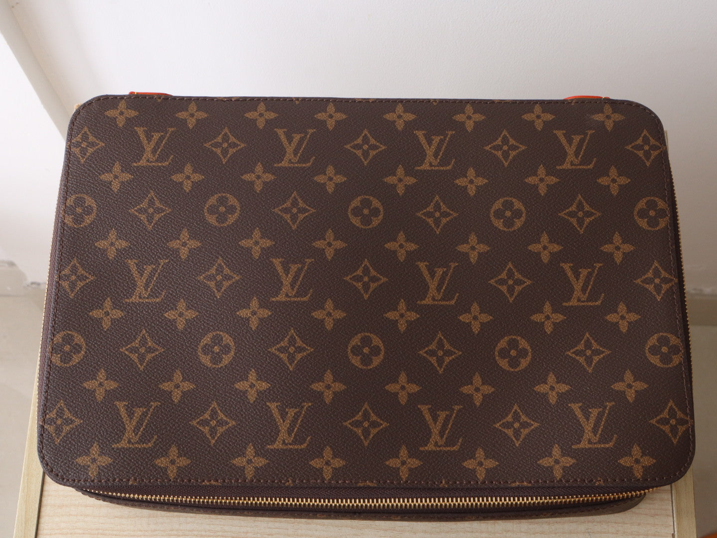 LV M43690 Packing Cube Brown Monogram Canvas & Cowhide