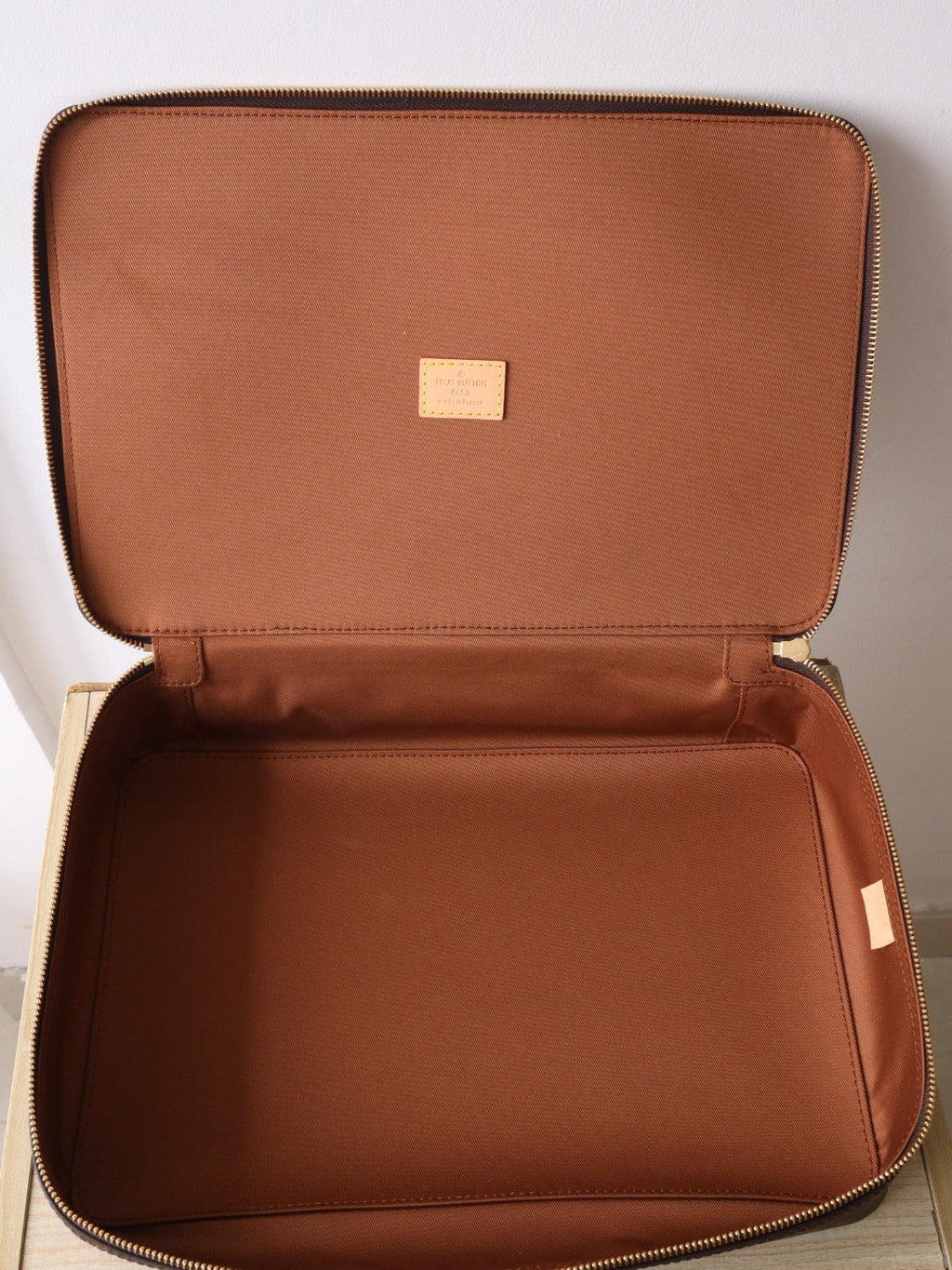 LV M43690 Packing Cube Brown Monogram Canvas & Cowhide