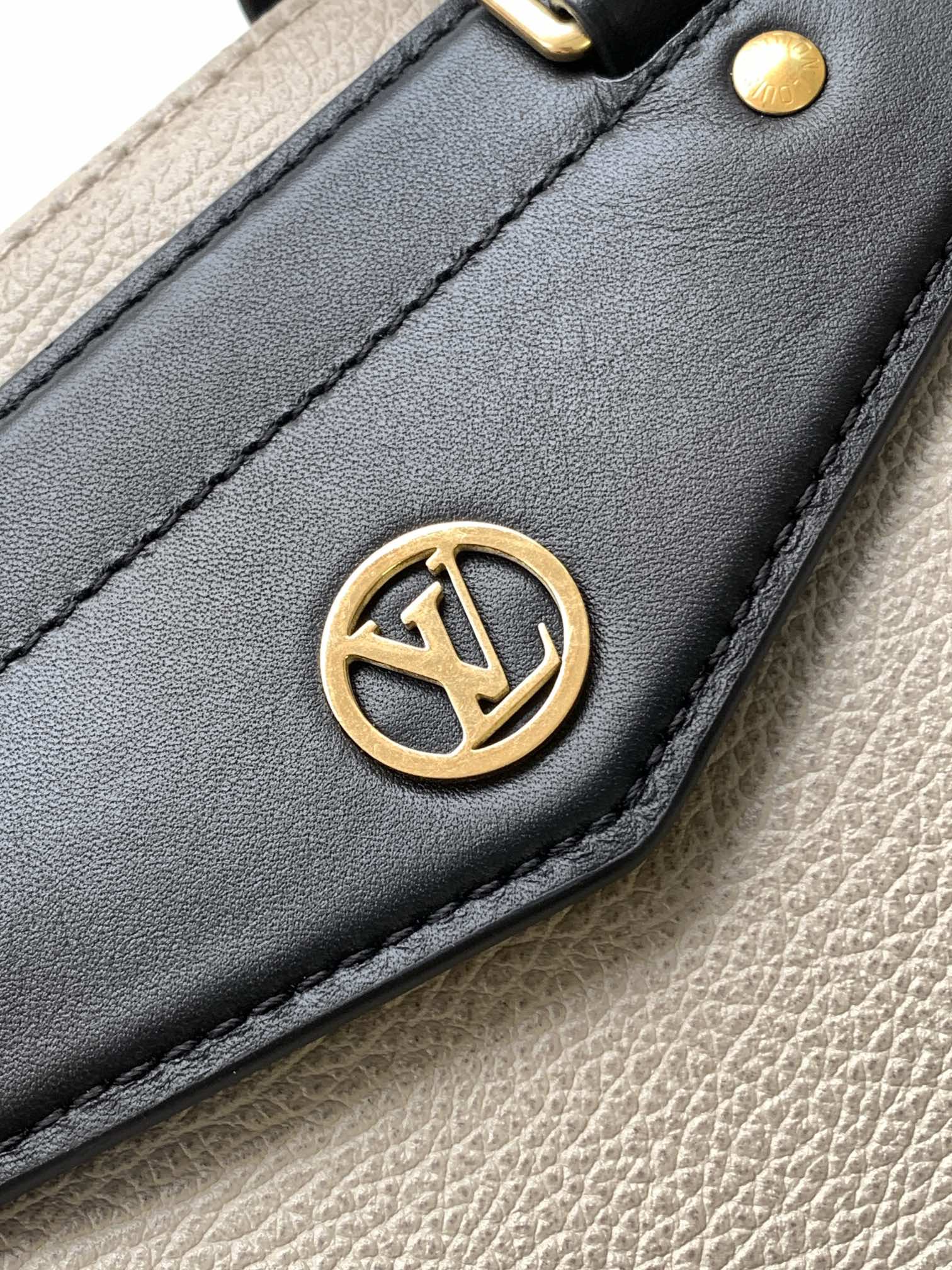 LV Nano LV Biker 38cm Black Beige  Sheepskin & Cowhide Metal