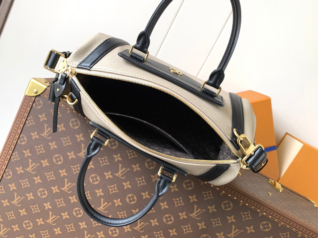LV Nano LV Biker 38cm Black Beige  Sheepskin & Cowhide Metal