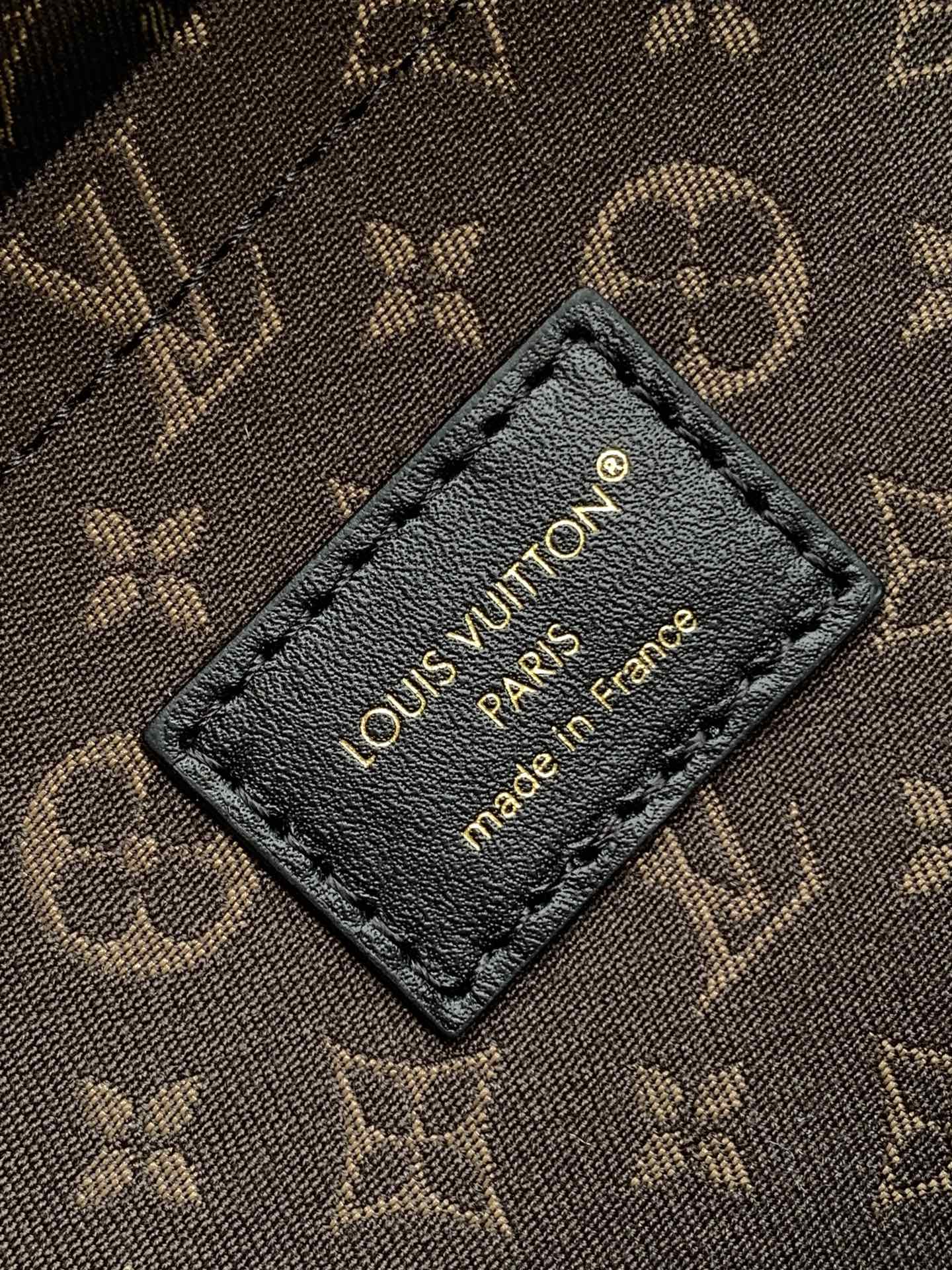 LV Nano LV Biker 38cm Black Beige  Sheepskin & Cowhide Metal