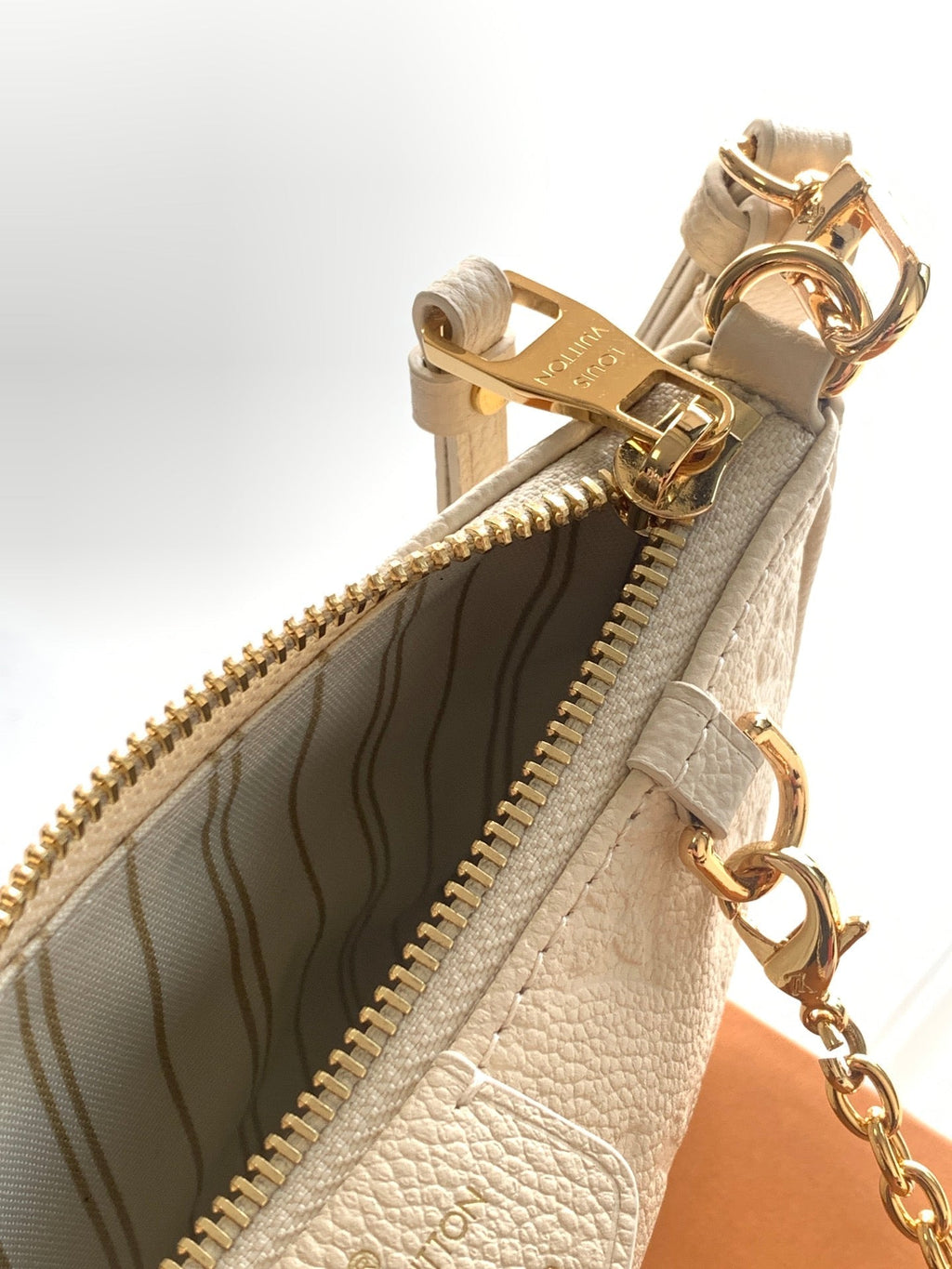 LV Easy Pouch On Strap White Embossed Monogram Empreinte Cowhide 251749