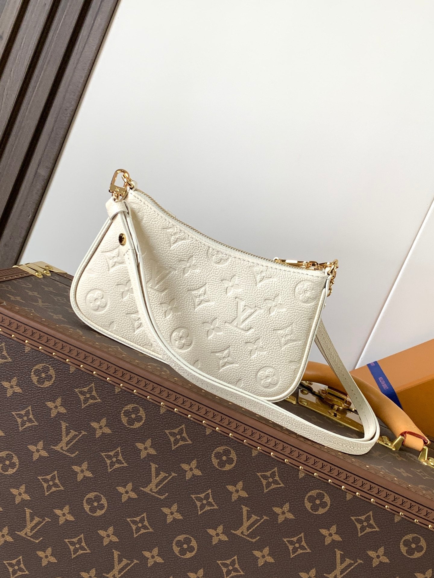 LV Easy Pouch On Strap White Embossed Monogram Empreinte Cowhide 251749