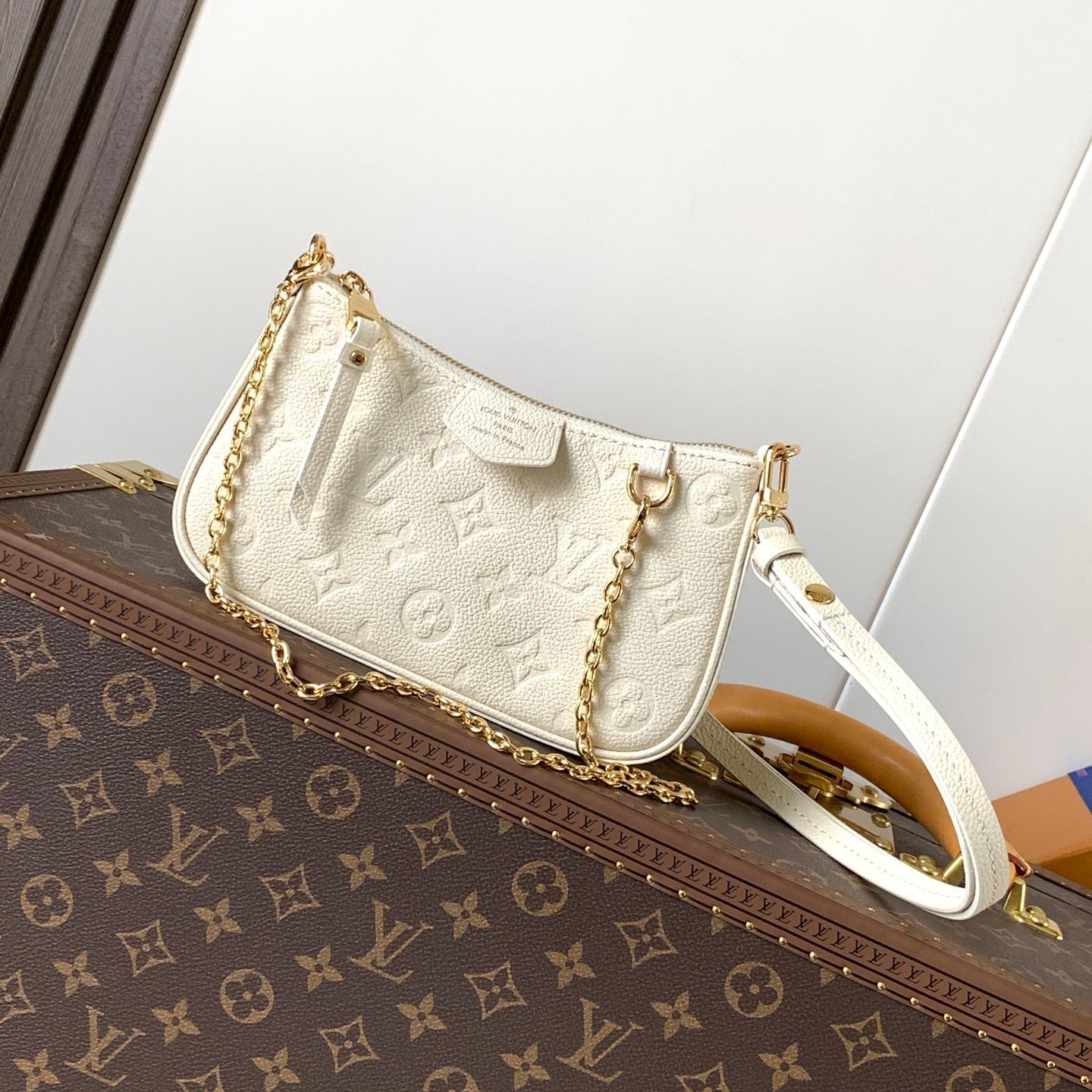LV Easy Pouch On Strap White Embossed Monogram Empreinte Cowhide 251749