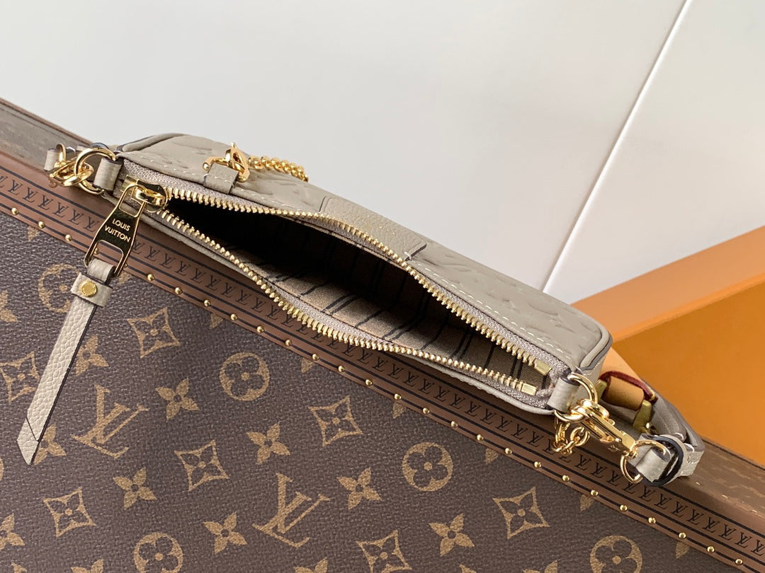 LV Easy Pouch On Strap Tourterelle Beige Embossed Monogram Empreinte Cowhide 251751