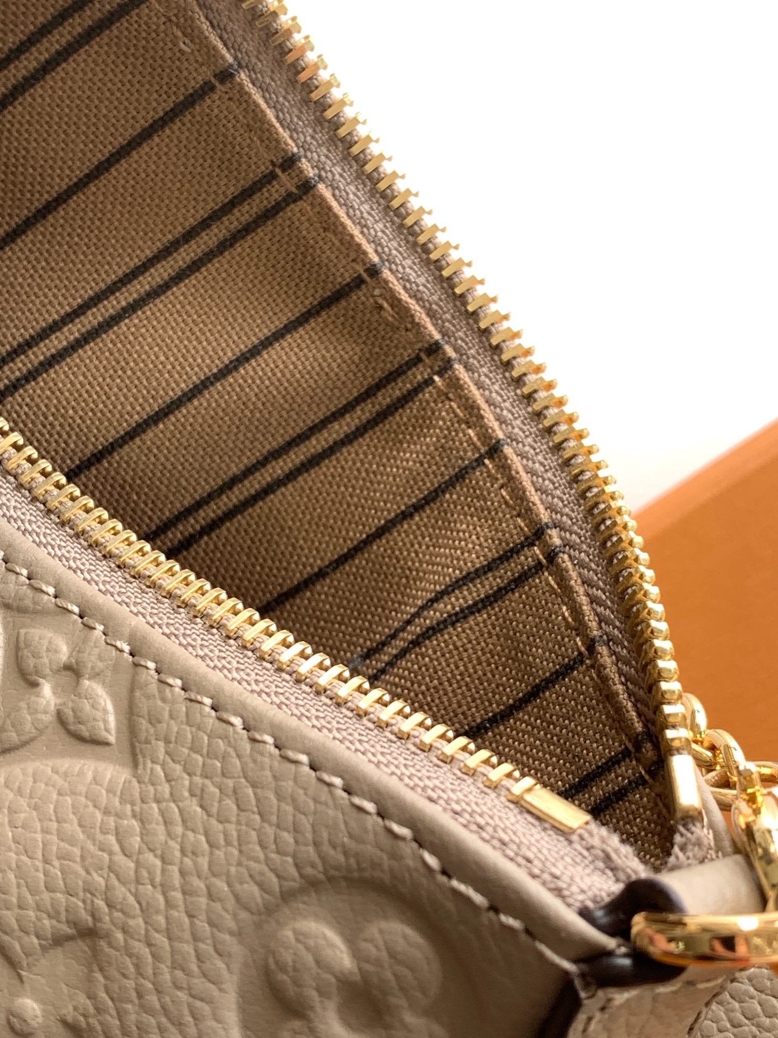 LV Easy Pouch On Strap Tourterelle Beige Embossed Monogram Empreinte Cowhide 251751