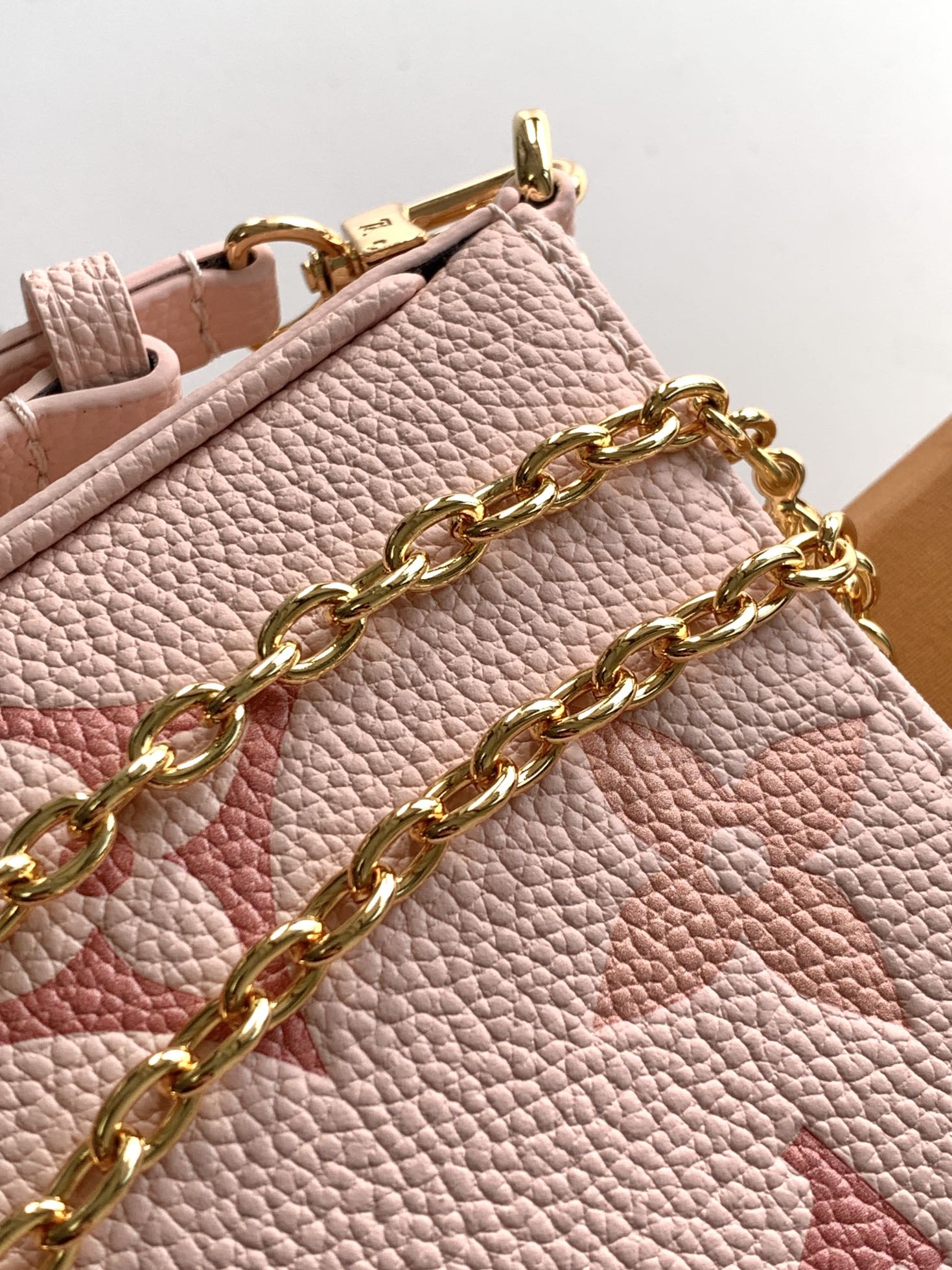 LV Easy Pouch On Strap Pink Embossed Monogram Empreinte Cowhide 251757