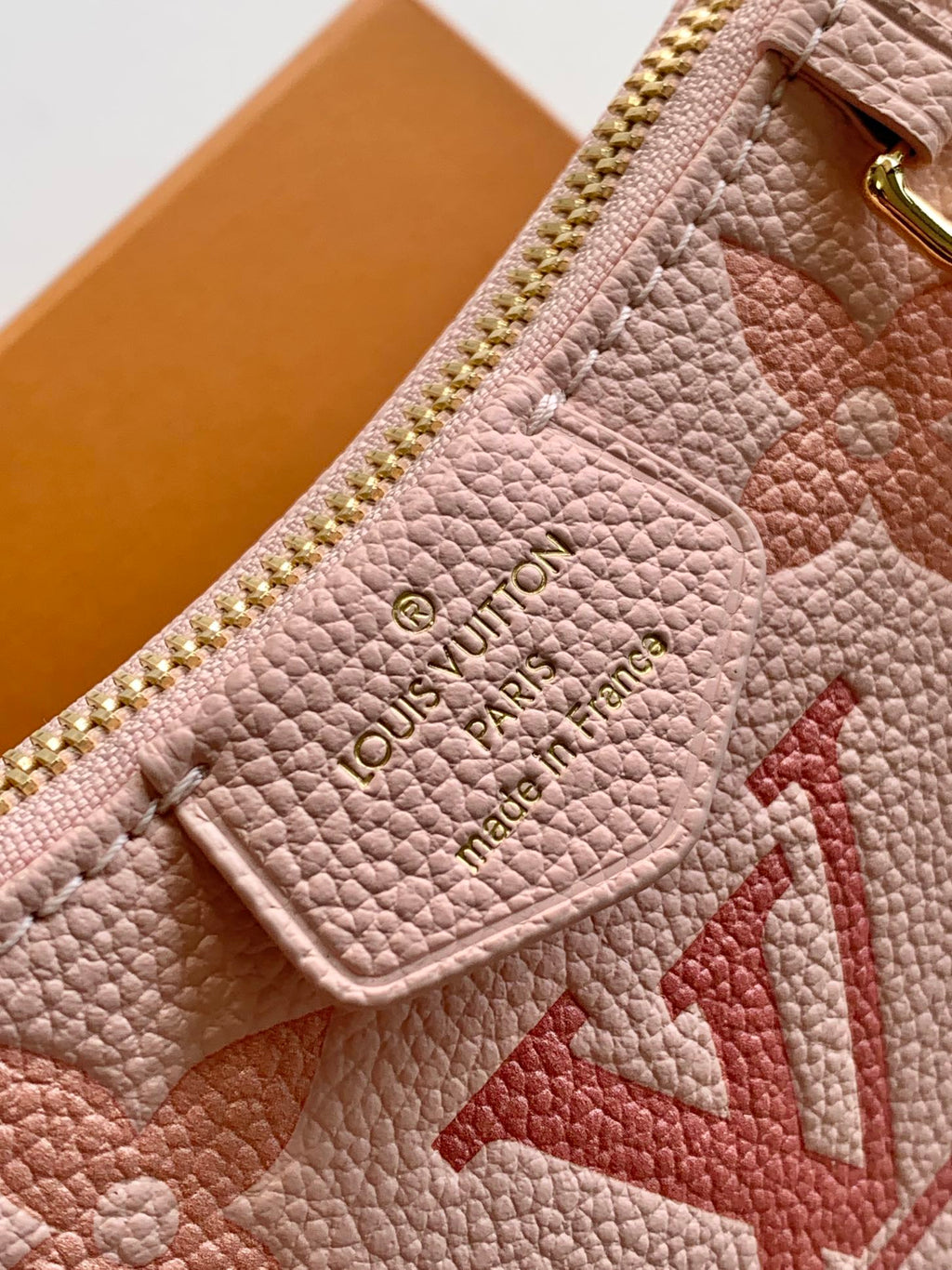 LV Easy Pouch On Strap Pink Embossed Monogram Empreinte Cowhide 251757