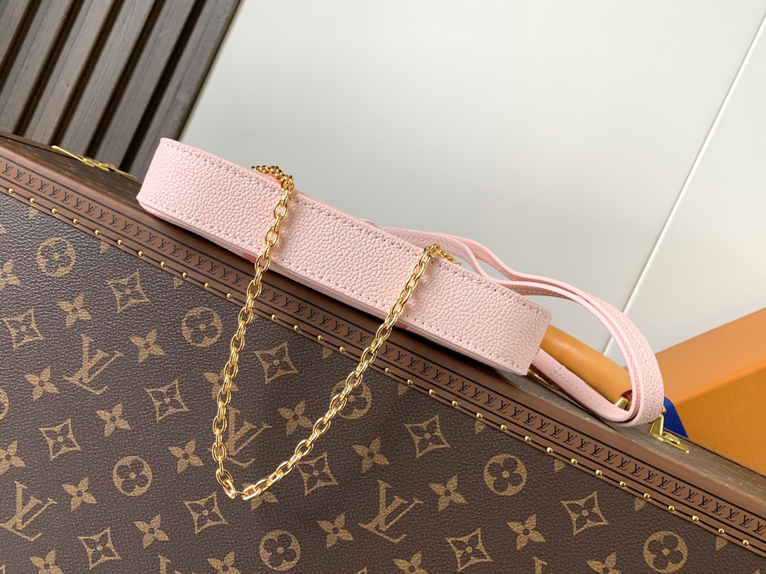 LV Easy Pouch On Strap Pink Embossed Monogram Empreinte Cowhide 251757