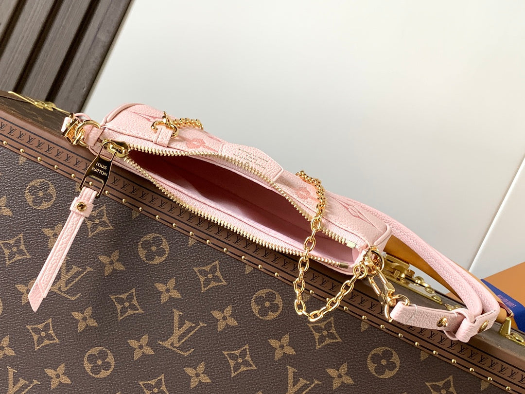 LV Easy Pouch On Strap Pink Embossed Monogram Empreinte Cowhide 251757