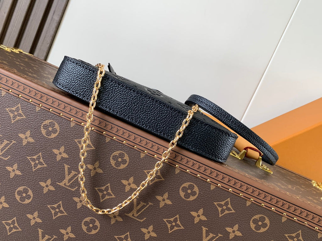 LV Easy Pouch On Strap Black Embossed Monogram Empreinte Cowhide 251753
