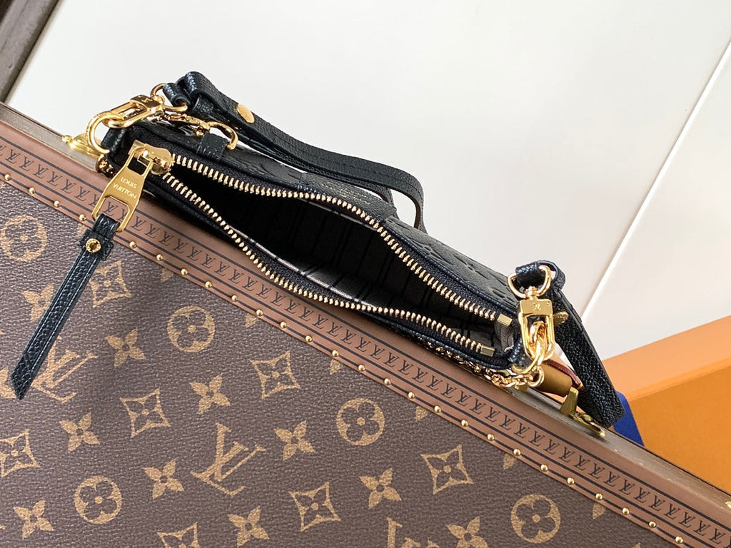 LV Easy Pouch On Strap Black Embossed Monogram Empreinte Cowhide 251753