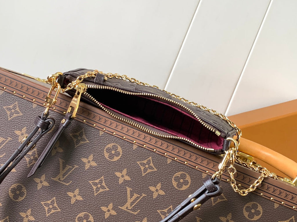 LV Easy Pouch On Strap Dark Burgundy Embossed Monogram Empreinte Cowhide 251759