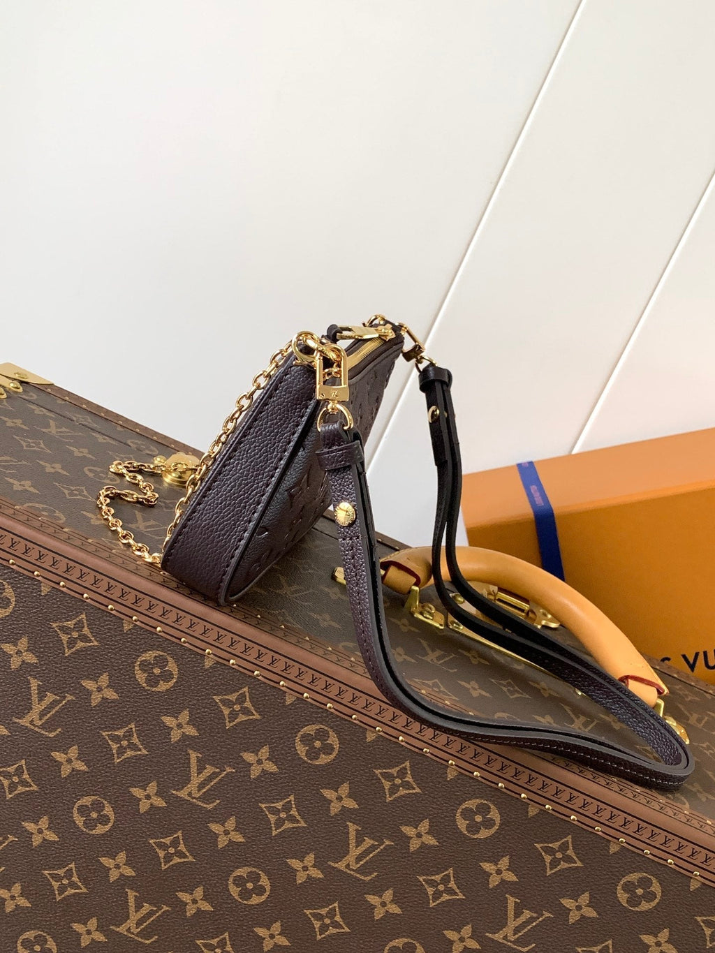 LV Easy Pouch On Strap Dark Burgundy Embossed Monogram Empreinte Cowhide 251759