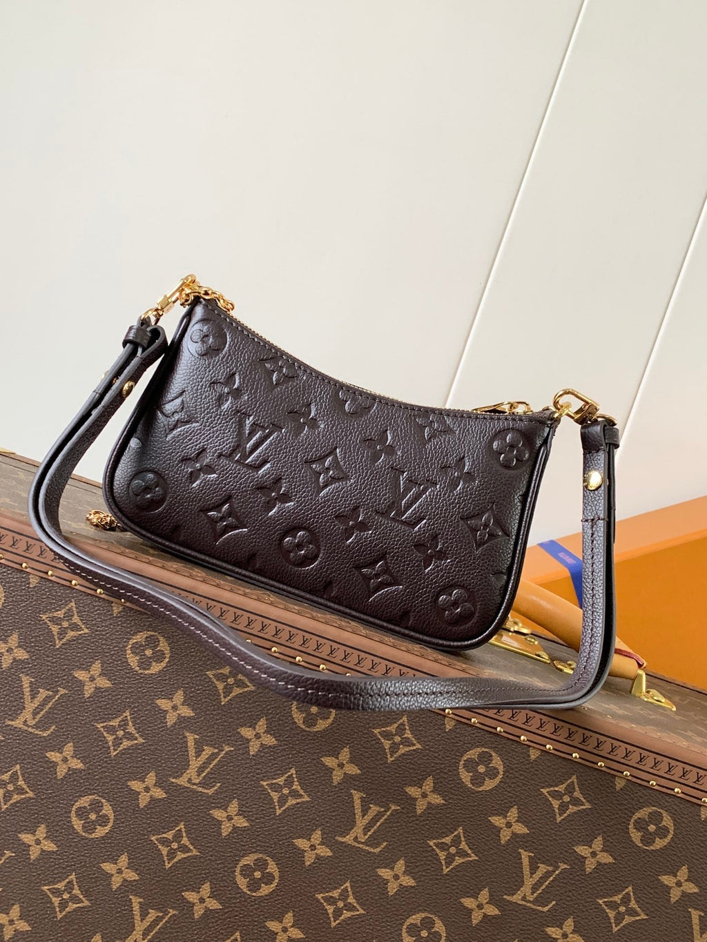 LV Easy Pouch On Strap Dark Burgundy Embossed Monogram Empreinte Cowhide 251759