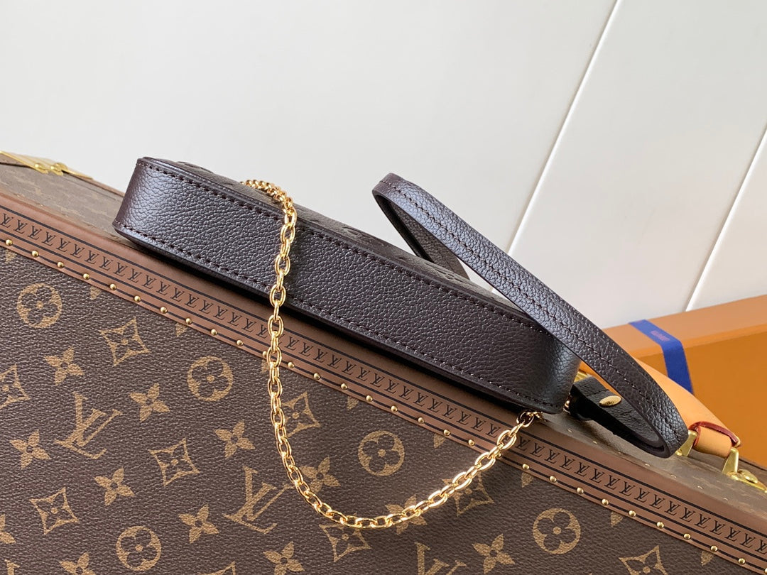 LV Easy Pouch On Strap Dark Burgundy Embossed Monogram Empreinte Cowhide 251759