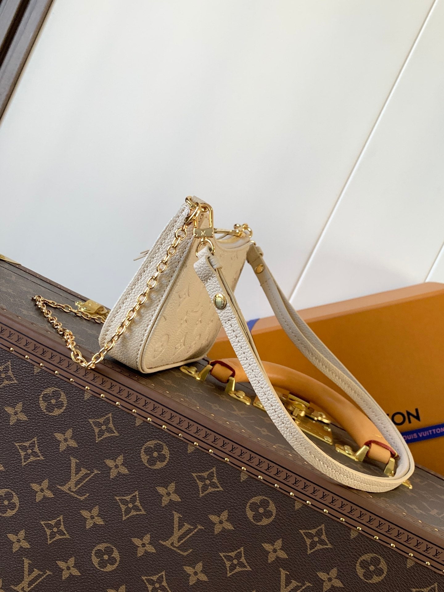 LV Easy Pouch On Strap Off White Embossed Monogram Empreinte Cowhide 251755