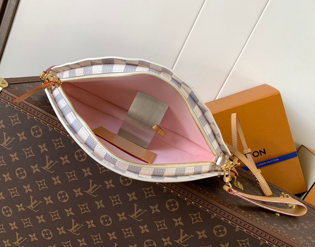 LV SS25 Fan Bag Grey White Damier Graphite 268345