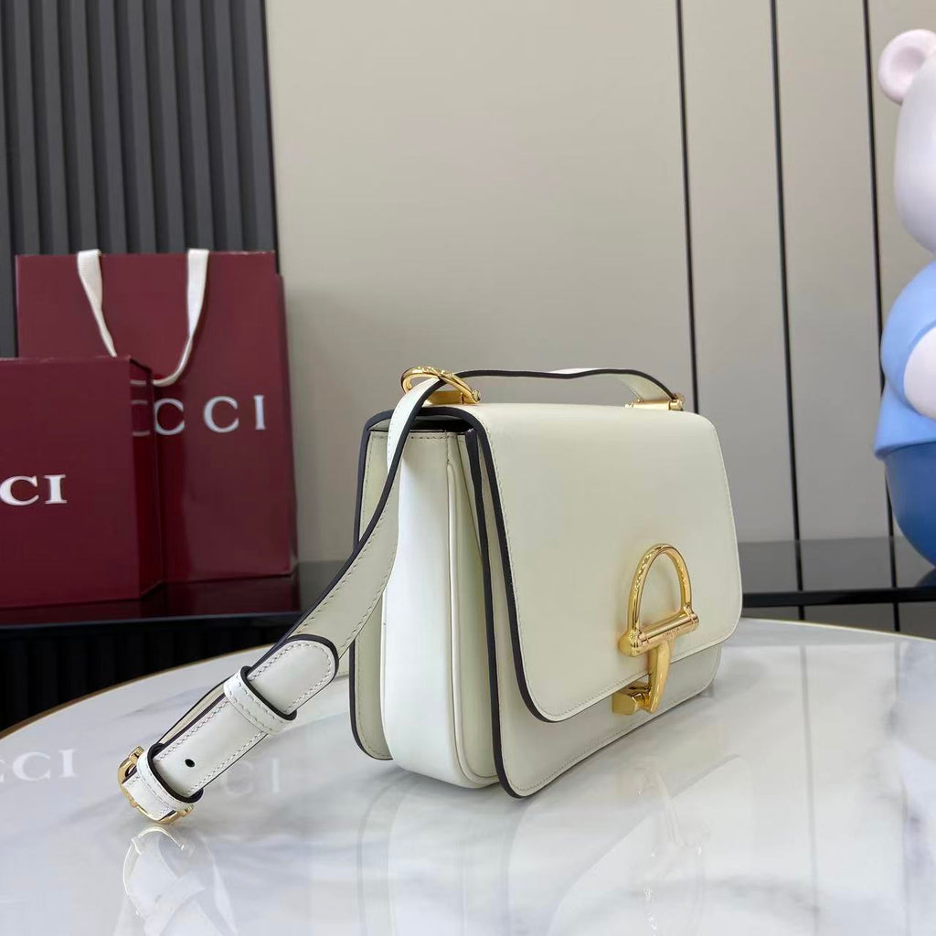 Gucci 25 Siena Bag 22.5cm White Gold Leather 292364