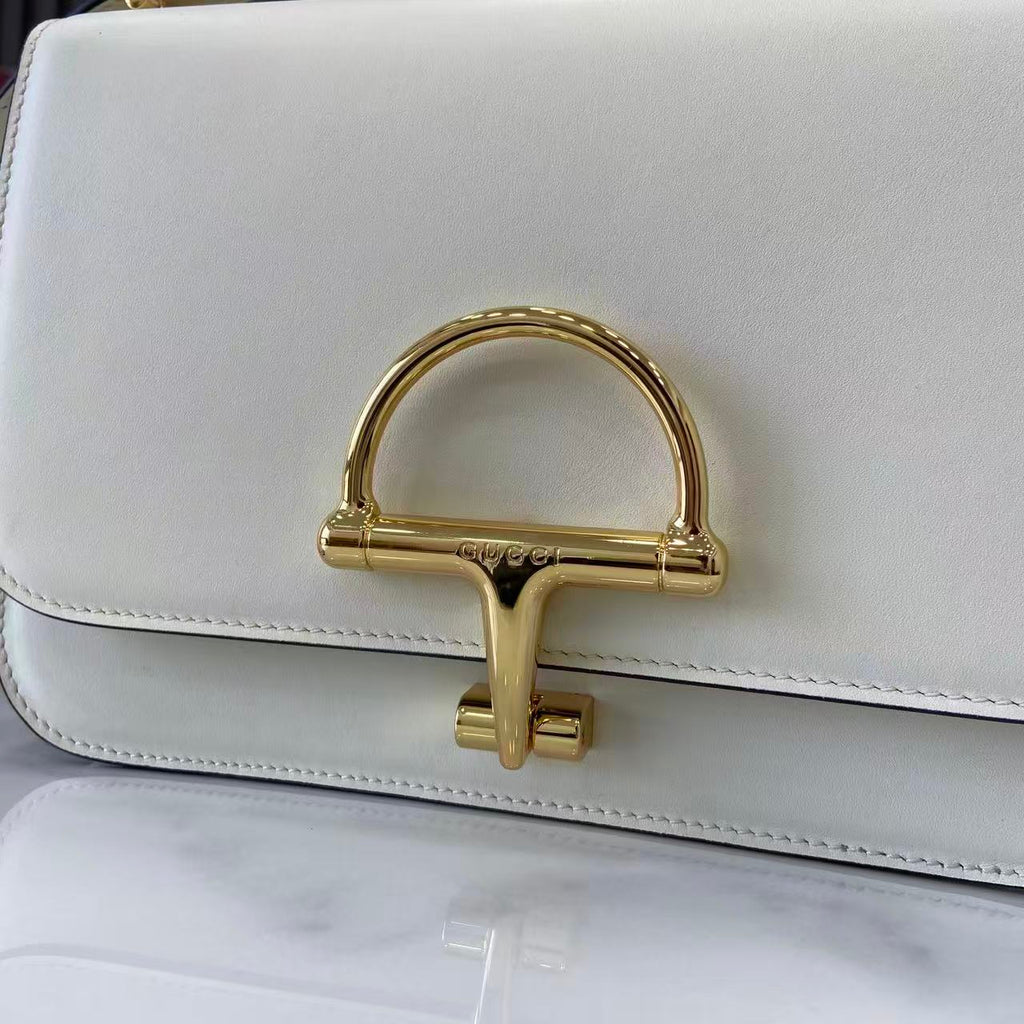 Gucci 25 Siena Bag 22.5cm White Gold Leather 292364