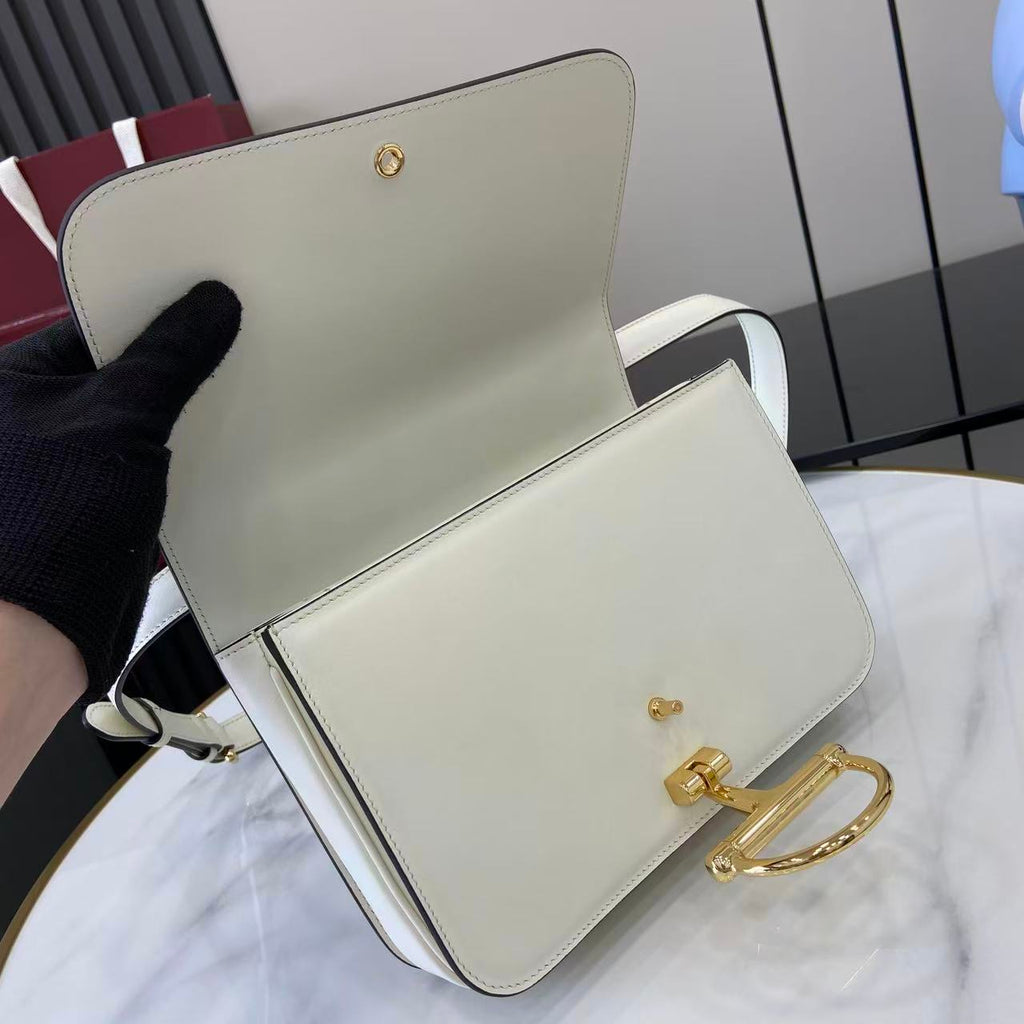 Gucci 25 Siena Bag 22.5cm White Gold Leather 292364