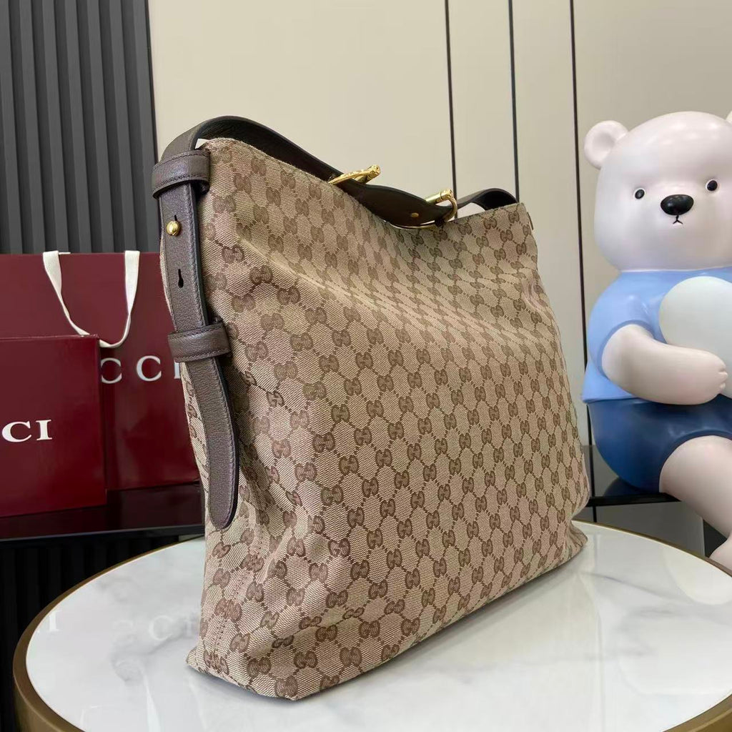 Gucci 25 Beatrix 40cm Handbag Beige mix Dark Brown Canvas Leather 292317