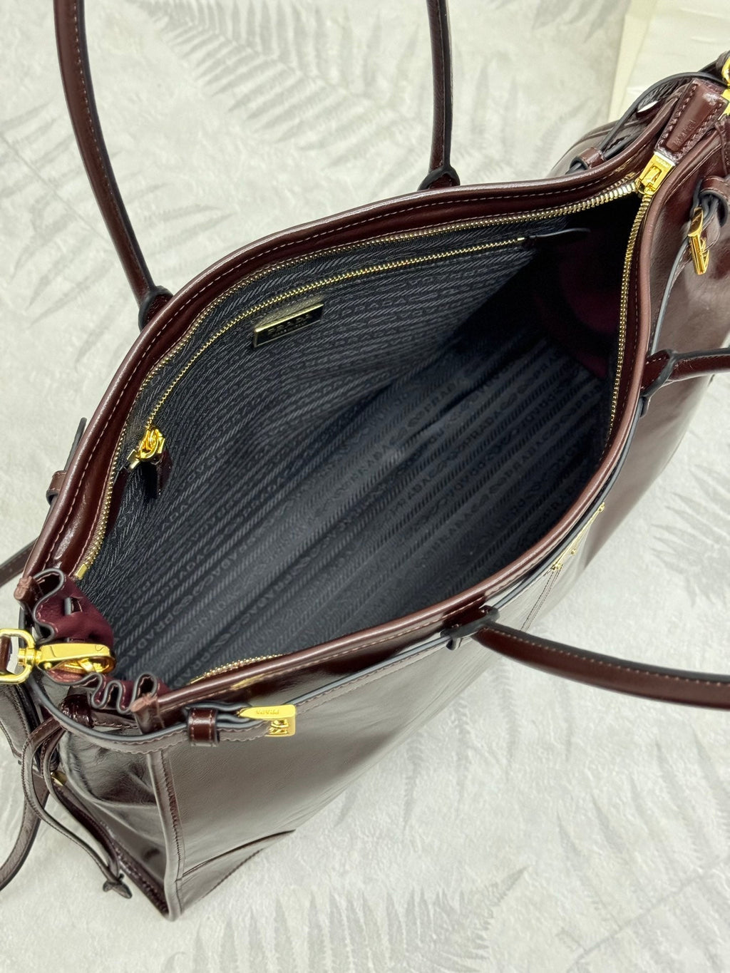 Prada Bonnie Extra-Large 42cm Dark Burdundy Calfskin