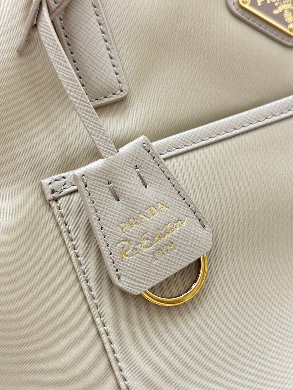 Prada Re-Edition 1978 Tote Bag 35cm Desert Beige Re-Nylon& Saffiano Leather