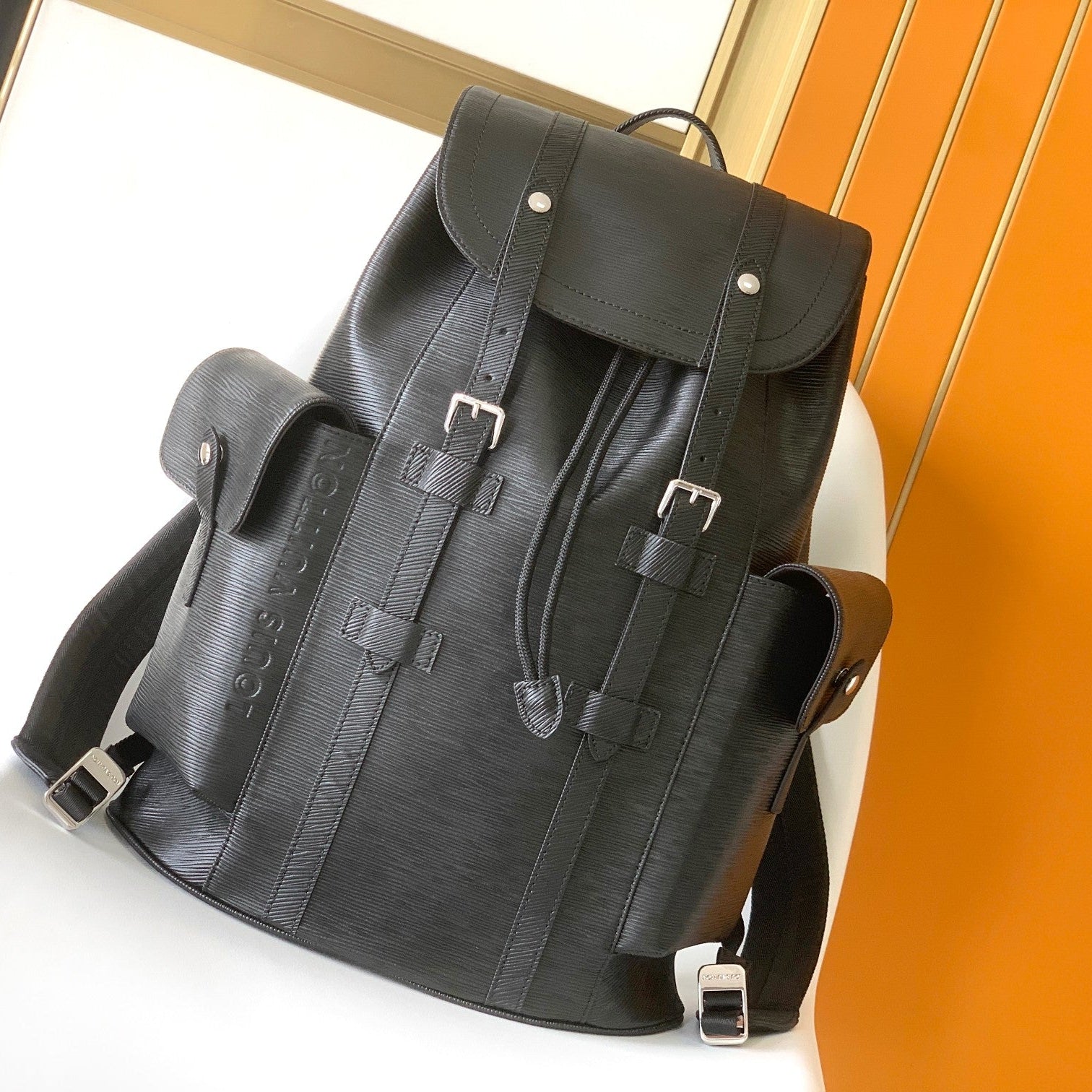 LV Christopher MM Backpack Black Epi XL Cowhide 268778