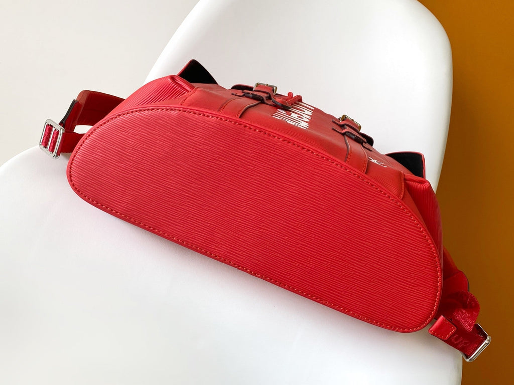 LV x Supreme Christopher Backpack Red Epi XL Cowhide 268773
