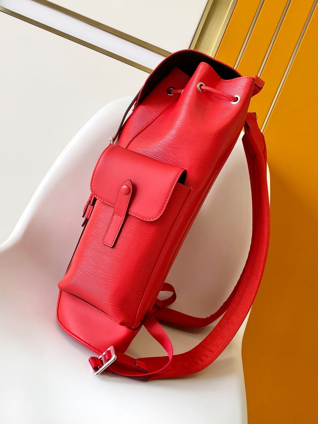 LV x Supreme Christopher Backpack Red Epi XL Cowhide 268773