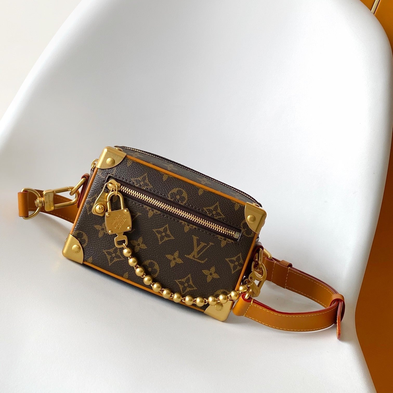 LV Mini Soft Trunk With Chain Brown Monogram Canvas GHW 268790
